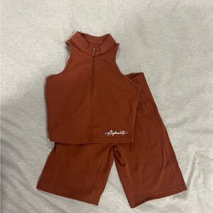 Alphalete Pulse Kinetic Vest and Biker Shorts set - Cinnamon